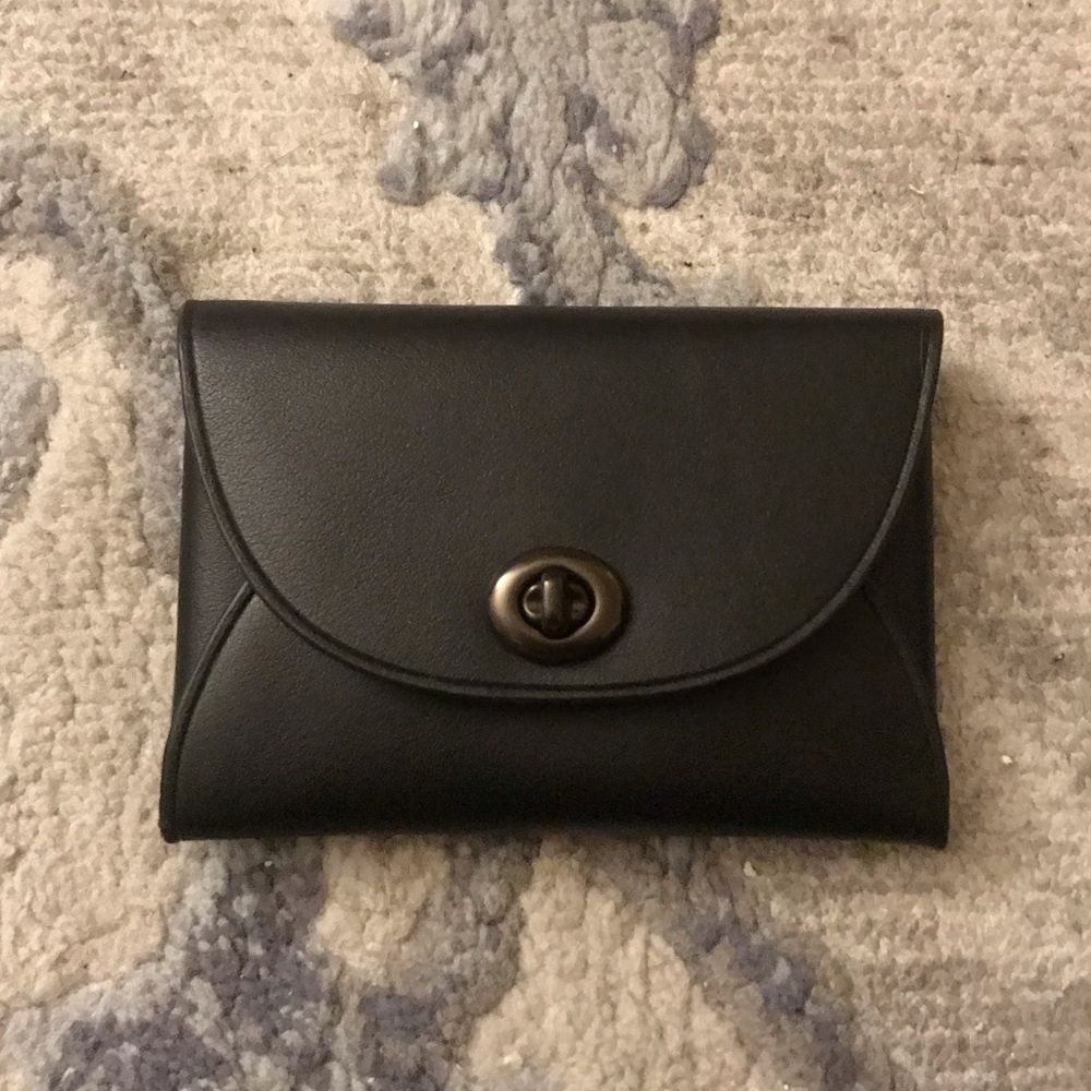 Coach black business card holder
